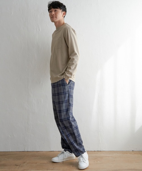 ikka（イッカ）の「ライトダンボールダブルフェイスロンT（Tシャツ/カットソー・メンズ・ミント/ホワイト/ネイビー/ベージュ・L/M/S/XL）」の16枚目の写真