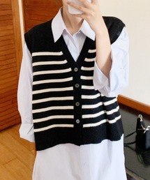 Amulet（アミュレット）の「ボーダーニットベスト（ベスト）」