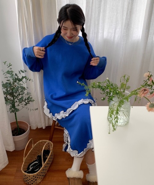 sevens(セブンズ)の「【sevens】フリルセットアップ(セットアップ・レディース・ブラック/ブルー・FREE)」の12枚目の写真