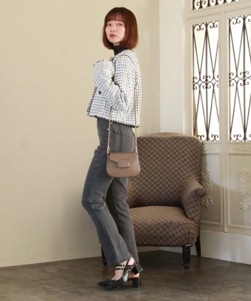 archives（アルシーヴ）の「ノーカラーツイードフリンジジャケット（ノーカラージャケット・レディース・ブラック/アイボリー・MEDIUM）」の9枚目の写真