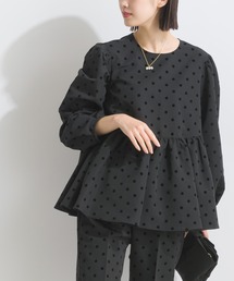 PICCIN（ピッチン）の「【セットアップ可能】フロッキードットペプラムブラウス（シャツ/ブラウス）」