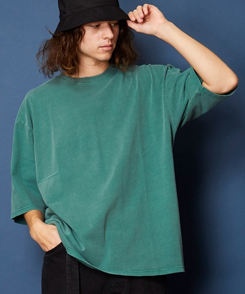 unrelaxing(アンリラクシング)の「ヴィンテージライク 古着風 綿100%ピグメント加工Tシャツ(Tシャツ/カットソー・メンズ・ベージュ/ブラウン/グリーン/ブラック・X-LARGE/LARGE/MEDIUM)」の4枚目の写真