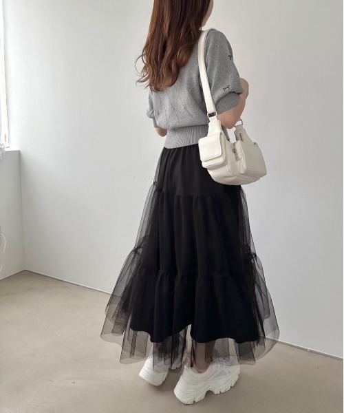 OLIVE des OLIVE(オリーブデオリーブ)の「【S/M展開】着まわしチュールティアードスカート 1041010060(スカート・レディース・ブラック/オフホワイト/チャコールグレー・SMALL/MEDIUM)」の18枚目の写真