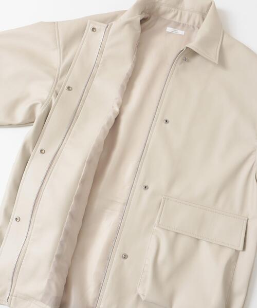 ITEMS URBANRESEARCH（アイテムズ アーバンリサーチ）の「フェイクレザージャケット（その他アウター・レディース・ブラック/ライトベージュ・FREE）」の6枚目の写真