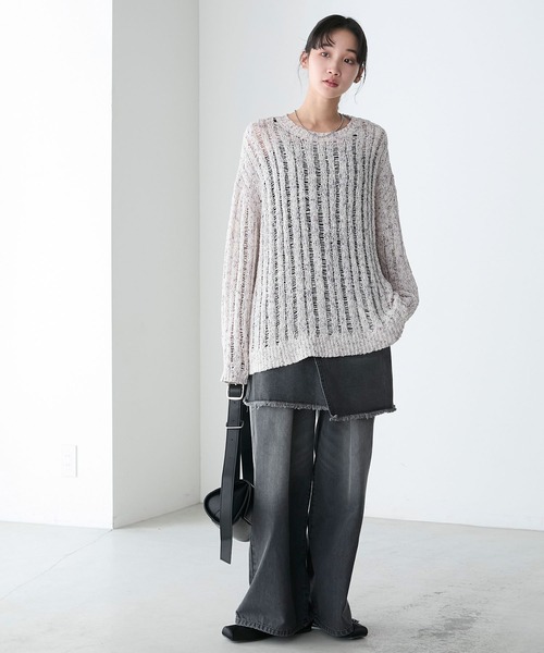 forksy.（フォルクシー）の「【forksy.】ミックスニット透かし編みプルオーバー（ニット/セーター・レディース・パープル/ピンク/ブルー・FREE）」の22枚目の写真