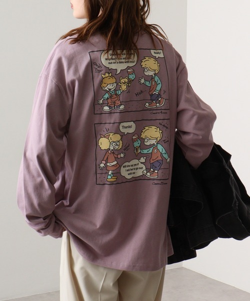 A.T,C in the attic homme(エーティーシーインジアティックオム)の「ATC in the attic homme キャラクタープリント綿ロンT(Tシャツ/カットソー・メンズ・ブラック/ホワイト系1/マスタード/ホワイト/パープル/ブラック系1・M/L)」の5枚目の写真