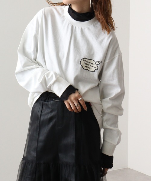 A.T,C in the attic homme(エーティーシーインジアティックオム)の「ATC in the attic homme キャラクタープリント綿ロンT(Tシャツ/カットソー・メンズ・ブラック/ホワイト系1/マスタード/ホワイト/パープル/ブラック系1・M/L)」の19枚目の写真