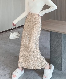 メタリックラメ ロングスカート