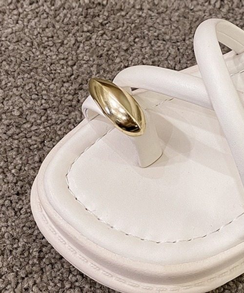Miniministore(ミニミニストア)の「厚底 親指トングサンダル レディース美脚(サンダル・レディース・ブラック/アイボリー/クリーム・23.5cm/24.5cm/24.0cm/22.5cm/23.0cm)」の9枚目の写真