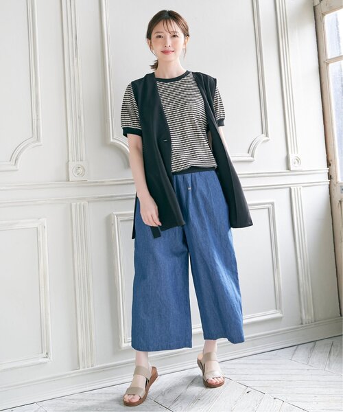 ikka(イッカ)の「ノーカラーサイドスリットジレ(ベスト・レディース・ベージュ/ブラック・L/M/S)」の12枚目の写真