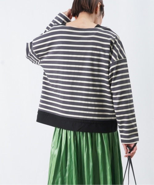 LUCA/LADY LUCK LUCA（ルカ/レディラックルカ）の「LC/LLL ボーダードロストトップス / 裾切替ボーダーカットソー（Tシャツ/カットソー・レディース・ブラック/チャコールグレー/レッド・FREE）」の18枚目の写真