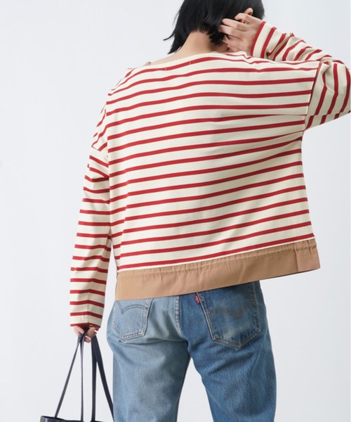 LUCA/LADY LUCK LUCA（ルカ/レディラックルカ）の「LC/LLL ボーダードロストトップス / 裾切替ボーダーカットソー（Tシャツ/カットソー・レディース・ブラック/チャコールグレー/レッド・FREE）」の17枚目の写真