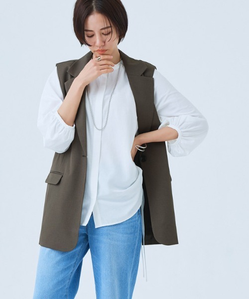 RASW（ラス）の「[RASW]テーラードジレ（ベスト・レディース・ブラウン系その他/ブラック・L/M）」の15枚目の写真