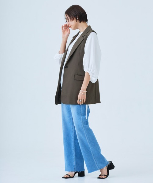 RASW（ラス）の「[RASW]テーラードジレ（ベスト・レディース・ブラウン系その他/ブラック・L/M）」の3枚目の写真