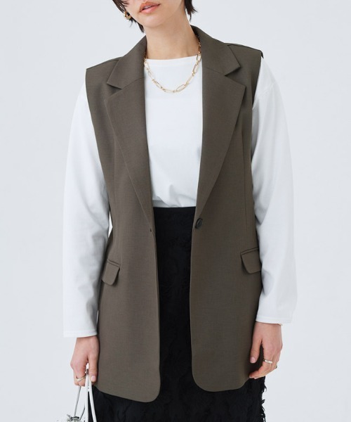 riendaテーラードベスト　ブラウンMサイズ riendaテーラードベスト ブラウンMサイズ riendaテーラード