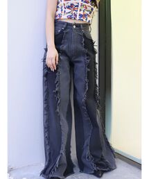 EVRIS | フリンジデザインボリュームワイドデニムパンツ(デニムパンツ)