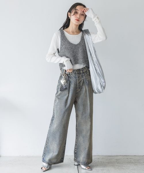 JEANASIS(ジーナシス)の「ポインテッドヒールサンダル/109943(サンダル・レディース・シルバー/ブラック/ライム・MEDIUM/LARGE)」の6枚目の写真