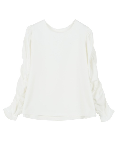 KOBE LETTUCE(コウベレタス)の「袖ギャザーブラウス(シャツ/ブラウス・レディース・ベージュ/オフホワイト/チャコールグレー・M)」の13枚目の写真