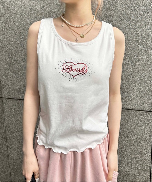 sedacle girl（セダクルガール）の「ラインストーンロゴアソートタンク（タンクトップ・レディース・ライトピンク/ベビーピンク/イエロー系その他/ブラック/オフホワイト/イエロー/ライトホワイト・FREE）」の11枚目の写真