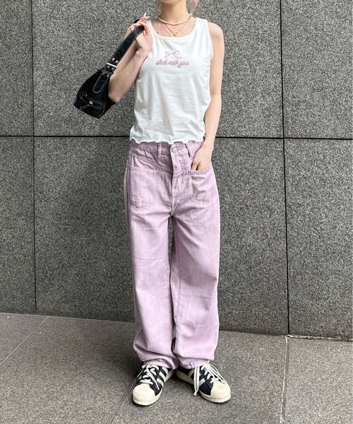 sedacle girl（セダクルガール）の「ラインストーンロゴアソートタンク（タンクトップ・レディース・ライトピンク/ベビーピンク/イエロー系その他/ブラック/オフホワイト/イエロー/ライトホワイト・FREE）」の9枚目の写真