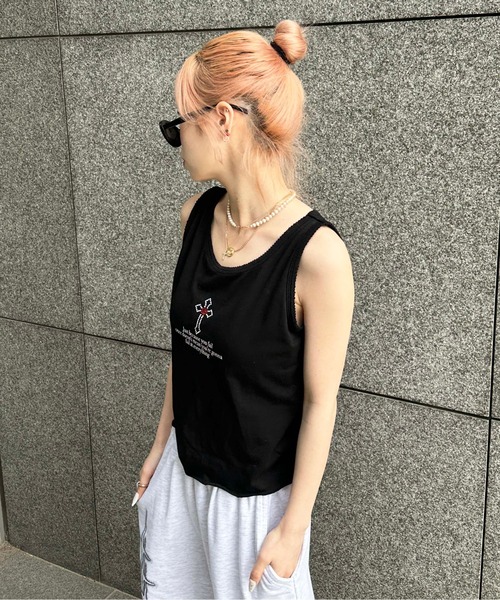 sedacle girl（セダクルガール）の「ラインストーンロゴアソートタンク（タンクトップ・レディース・ライトピンク/ベビーピンク/イエロー系その他/ブラック/オフホワイト/イエロー/ライトホワイト・FREE）」の18枚目の写真