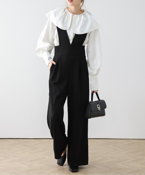 AMELY(エミリー)の「ラウンドビッグカラーブラウス(シャツ/ブラウス・レディース・ブラック/ホワイト/ブルー・フリー)」の6枚目の写真