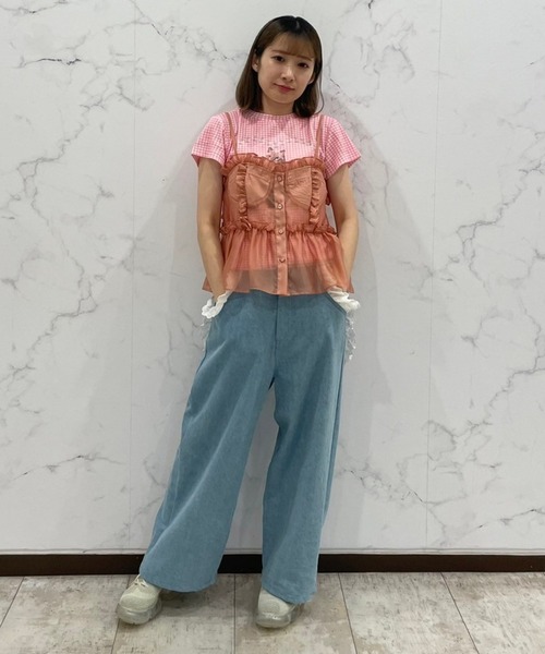 Candy Stripper（キャンディストリッパー）の「FRILL DENIM パンツ（デニムパンツ・レディース・インディゴブルー/ライトインディゴブルー・2）」の18枚目の写真