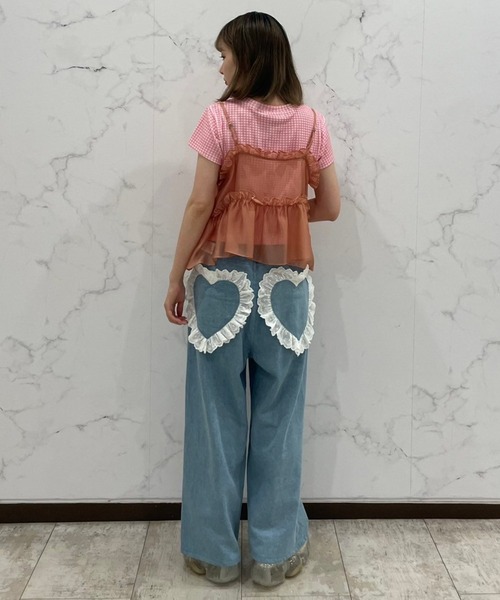 Candy Stripper（キャンディストリッパー）の「FRILL DENIM パンツ（デニムパンツ・レディース・インディゴブルー/ライトインディゴブルー・2）」の21枚目の写真