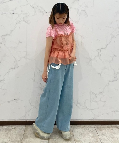 Candy Stripper（キャンディストリッパー）の「FRILL DENIM パンツ（デニムパンツ・レディース・インディゴブルー/ライトインディゴブルー・2）」の20枚目の写真