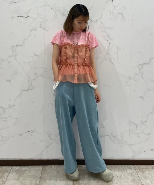 Candy Stripper（キャンディストリッパー）の「FRILL DENIM パンツ（デニムパンツ・レディース・インディゴブルー/ライトインディゴブルー・2）」の19枚目の写真