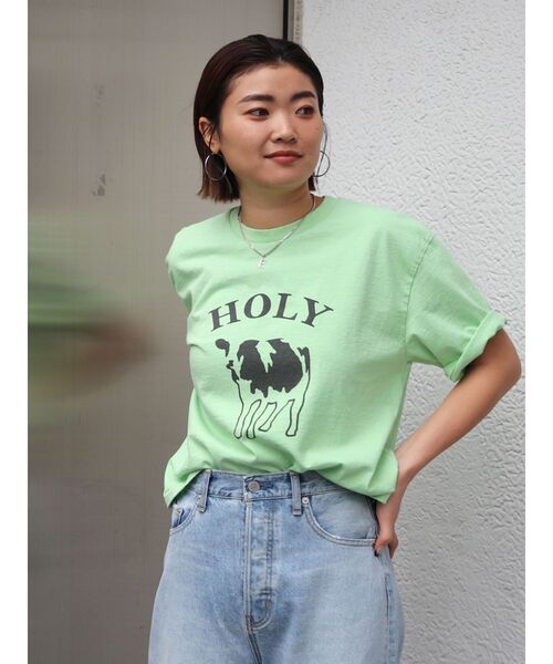 MIXTA(ミクスタ)の「mixta別注 グラフィックロゴTee(Tシャツ/カットソー・レディース・アイボリー/グリーン/チャコールグレー・FREE)」の15枚目の写真