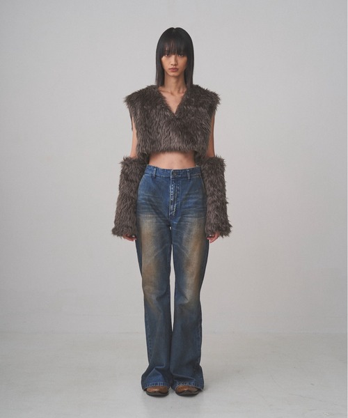 juha（ユハ）の「FUR CROPPED VEST（ベスト）」 - WEAR