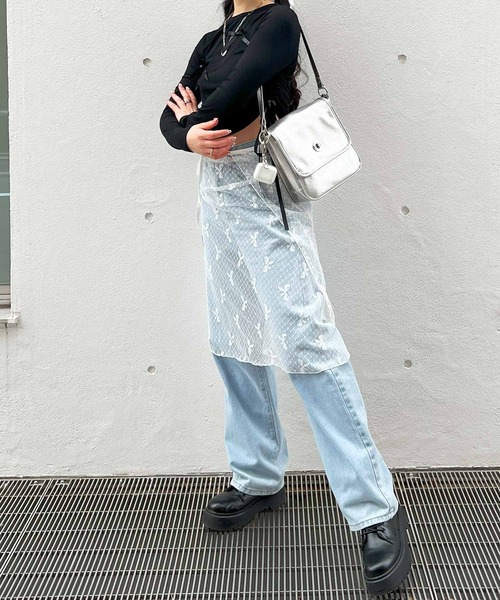 frunco(フランコ)の「リボン柄ラップスカート(スカート・レディース・ホワイト/ブラック・FREE)」の22枚目の写真