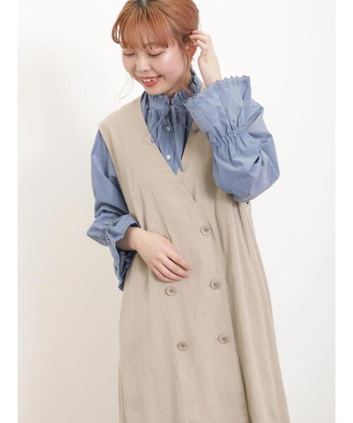 Samansa Mos2（サマンサ モスモス）の「【UVカット】控えめ可愛いおめかしブラウス（シャツ/ブラウス・レディース・オフホワイト/ブルー/ブラック・F）」の7枚目の写真