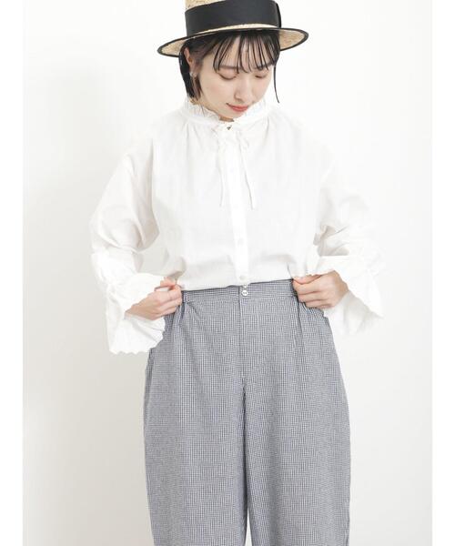 Samansa Mos2（サマンサ モスモス）の「【UVカット】控えめ可愛いおめかしブラウス（シャツ/ブラウス・レディース・オフホワイト/ブルー/ブラック・F）」の6枚目の写真