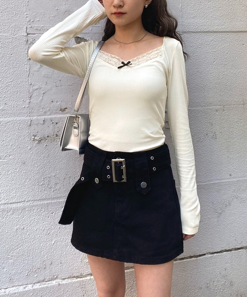 NANEA(ナネア)の「フロントリボンカットソー(Tシャツ/カットソー・レディース・アイボリー/グレー・SMALL/MEDIUM/LARGE/X-LARGE)」の14枚目の写真