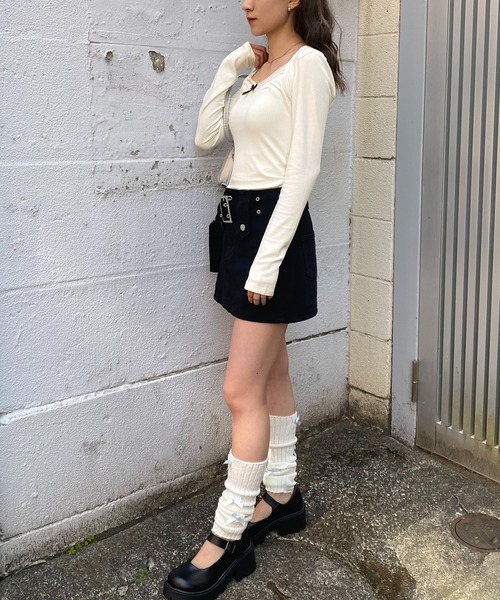 NANEA(ナネア)の「フロントリボンカットソー(Tシャツ/カットソー・レディース・アイボリー/グレー・SMALL/MEDIUM/LARGE/X-LARGE)」の7枚目の写真