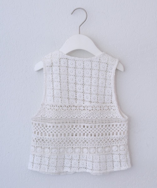 CIAOPANIC TYPY(チャオパニックティピー)の「【KIDS】【india】切替レースベスト(ベスト・キッズ・ブラック/ホワイト・XXL/XL/M)」の4枚目の写真