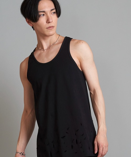 NO ID.（ノーアイディ）の「【NO ID.】Destroy Tank Top / デストロイ タンク トップ（タンクトップ・メンズ・ホワイト/グレー/ブラック・1/2）」の3枚目の写真