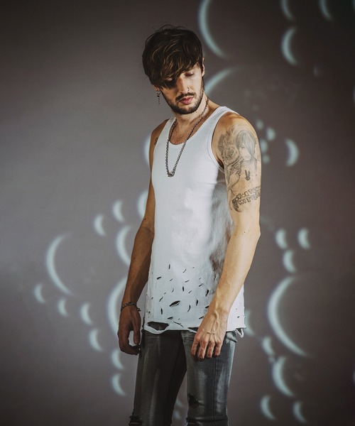 NO ID.（ノーアイディ）の「【NO ID.】Destroy Tank Top / デストロイ タンク トップ（タンクトップ・メンズ・ホワイト/グレー/ブラック・1/2）」の5枚目の写真