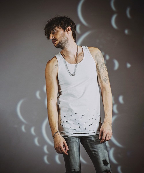 NO ID.（ノーアイディ）の「【NO ID.】Destroy Tank Top / デストロイ タンク トップ（タンクトップ・メンズ・ホワイト/グレー/ブラック・1/2）」の8枚目の写真