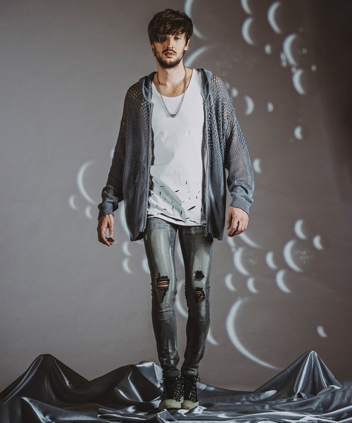 NO ID.（ノーアイディ）の「【NO ID.】Destroy Tank Top / デストロイ タンク トップ（タンクトップ・メンズ・ホワイト/グレー/ブラック・1/2）」の13枚目の写真