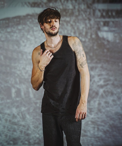 NO ID.（ノーアイディ）の「【NO ID.】Destroy Tank Top / デストロイ タンク トップ（タンクトップ・メンズ・ホワイト/グレー/ブラック・1/2）」の15枚目の写真