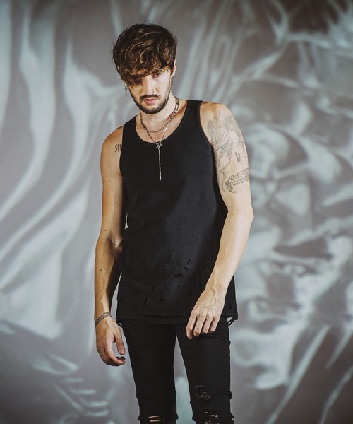 NO ID.（ノーアイディ）の「【NO ID.】Destroy Tank Top / デストロイ タンク トップ（タンクトップ・メンズ・ホワイト/グレー/ブラック・1/2）」の19枚目の写真