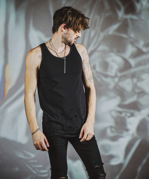 セール】【NO ID.】Destroy Tank Top / デストロイ タンク トップ