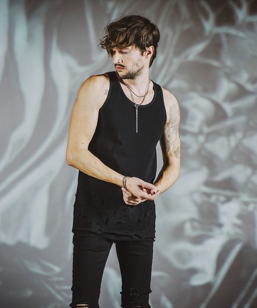 NO ID.（ノーアイディ）の「【NO ID.】Destroy Tank Top / デストロイ タンク トップ（タンクトップ・メンズ・ホワイト/グレー/ブラック・1/2）」の21枚目の写真