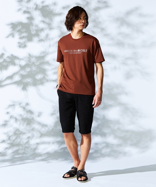 HIDEAWAYS NICOLE（ハイダウェイニコル）の「メタルジェルプリント半袖Tシャツ（Tシャツ/カットソー・メンズ・ブラック/オフホワイト/アッシュグレー/ダークオレンジ・MEDIUM/LARGE/X-LARGE）」の6枚目の写真