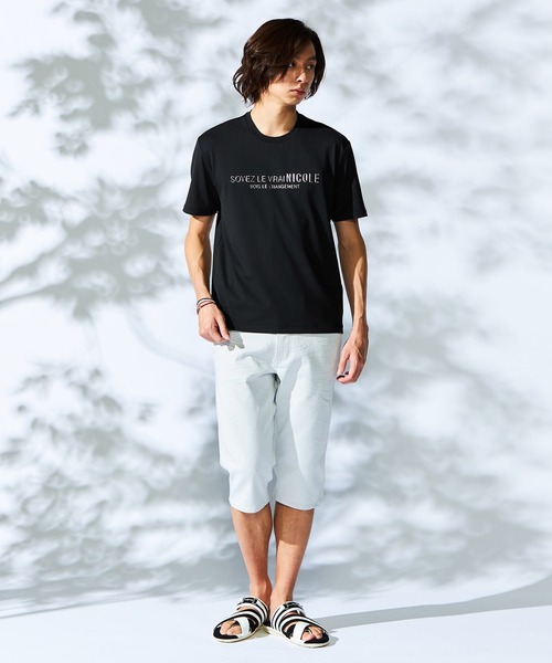 HIDEAWAYS NICOLE（ハイダウェイニコル）の「メタルジェルプリント半袖Tシャツ（Tシャツ/カットソー・メンズ・ブラック/オフホワイト/アッシュグレー/ダークオレンジ・MEDIUM/LARGE/X-LARGE）」の8枚目の写真