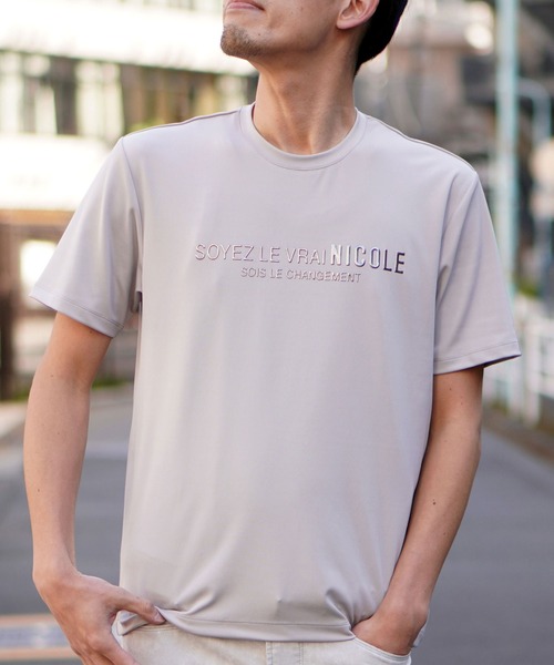 HIDEAWAYS NICOLE（ハイダウェイニコル）の「メタルジェルプリント半袖Tシャツ（Tシャツ/カットソー・メンズ・ブラック/オフホワイト/アッシュグレー/ダークオレンジ・MEDIUM/LARGE/X-LARGE）」の21枚目の写真