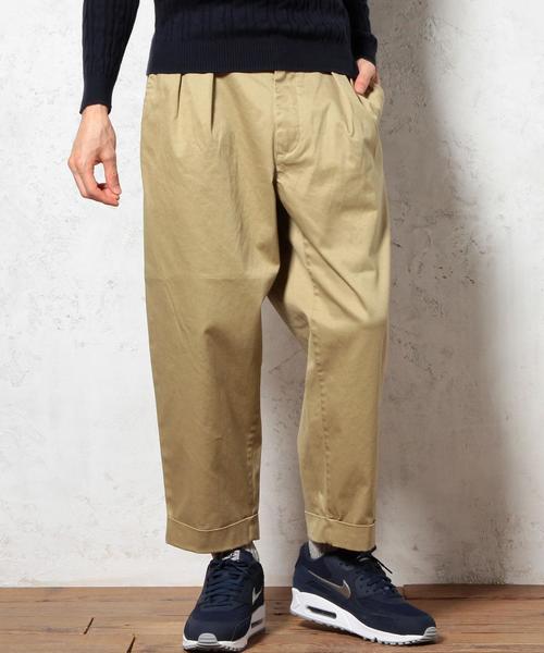 green label relaxing(グリーンレーベルリラクシング)の「STD GLR チノワイドパンツ◆(その他パンツ・メンズ・ベージュ/ネイビー・MEDIUM/SMALL/X-LARGE/LARGE)」の1枚目の写真